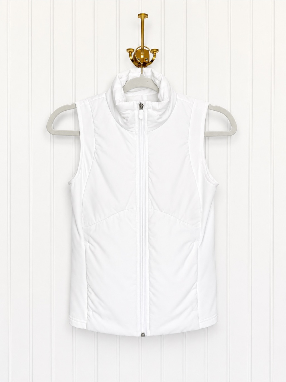 Lululemon Push Your Pace Vest White Size 4 Running Full Zip Training